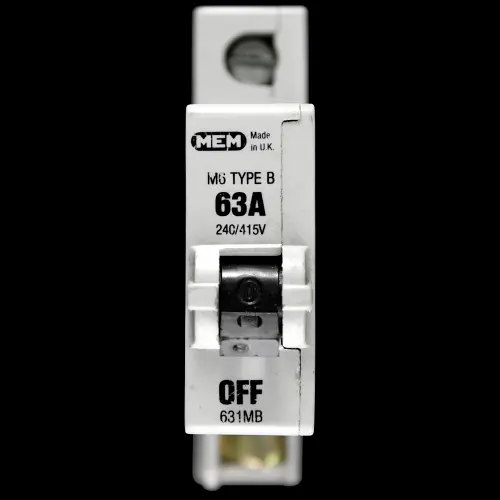 MEM 63 AMP CURVE B M6 MCB CIRCUIT BREAKER 631MB