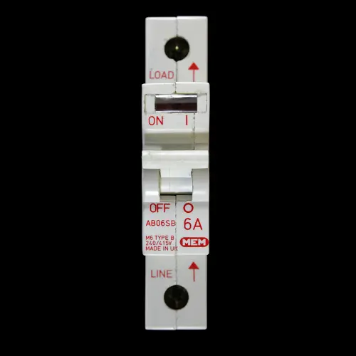 MEM 6 AMP CURVE B M6 MCB CIRCUIT BREAKER AB06SB