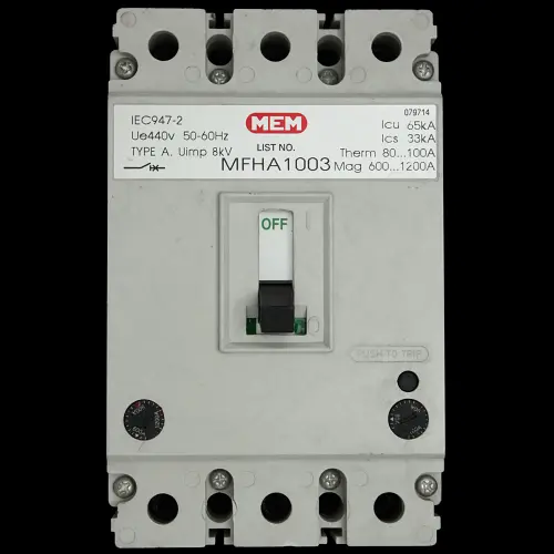 MEM 100 AMP 65kA TRIPLE POLE MCCB MFHA1003 MFHA 1003
