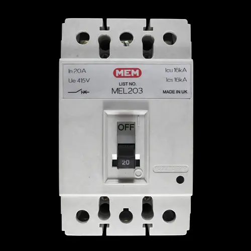 MEM 20 AMP 16kA TRIPLE POLE MCCB MEL203