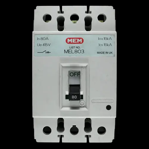 MEM 80 AMP 16kA TRIPLE POLE MCCB MEL803