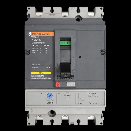 MERLIN GERIN 125 AMP 16kA TRIPLE POLE MCCB NS125E TM125D 34630