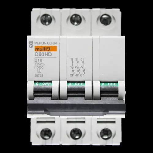 MERLIN GERIN 10 AMP CURVE D 10kA TRIPLE POLE MCB CIRCUIT BREAKER C60HD 25728