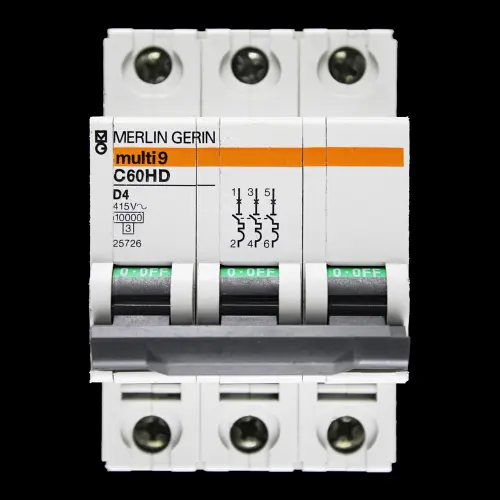 MERLIN GERIN 4 AMP CURVE D 10kA TRIPLE POLE MCB CIRCUIT BREAKER C60HD 25726