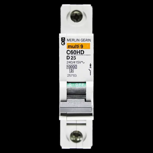 MERLIN GERIN 25 AMP CURVE D 10kA MCB CIRCUIT BREAKER C60HD 25703