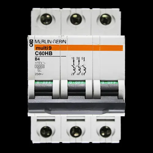 MERLIN GERIN 4 AMP CURVE B 10kA TRIPLE POLE MCB CIRCUIT BREAKER C60HB 25867