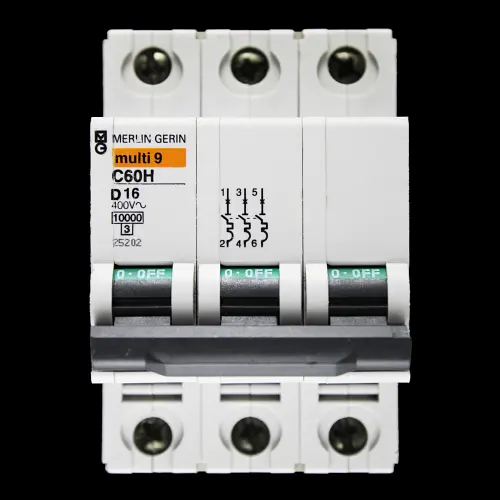 MERLIN GERIN 16 AMP CURVE D 10kA TRIPLE POLE MCB CIRCUIT BREAKER C60H 25202