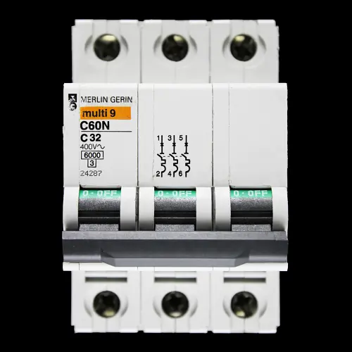 MERLIN GERIN 32 AMP CURVE C 6kA TRIPLE POLE MCB CIRCUIT BREAKER C60N 24287