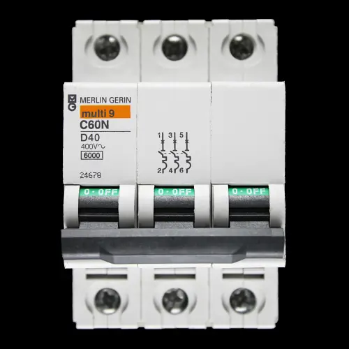 MERLIN GERIN 40 AMP CURVE D 6kA TRIPLE POLE MCB CIRCUIT BREAKER C60N 24678