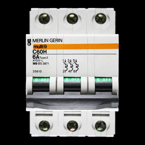 MERLIN GERIN 6 AMP TYPE 2 M9 TRIPLE POLE MCB CIRCUIT BREAKER C60H 25615 MULTI9