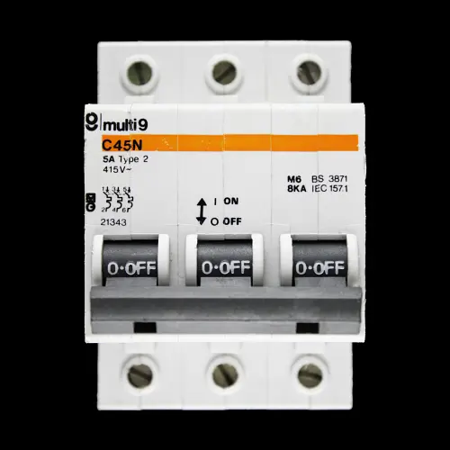 MERLIN GERIN 5 AMP TYPE 2 M6 TRIPLE POLE MCB CIRCUIT BREAKER C45N 21343