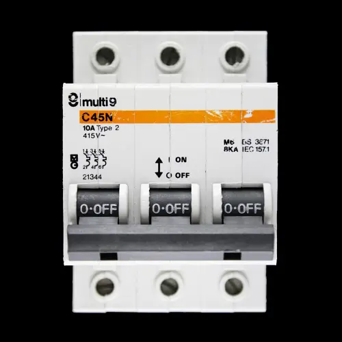 MERLIN GERIN 10 AMP TYPE 2 M6 TRIPLE POLE MCB CIRCUIT BREAKER C45N 21344