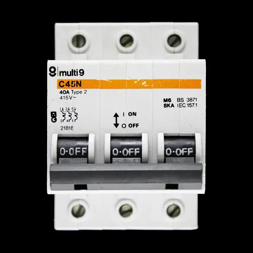 MERLIN GERIN 40 AMP TYPE 2 M6 TRIPLE POLE MCB CIRCUIT BREAKER C45N 21818