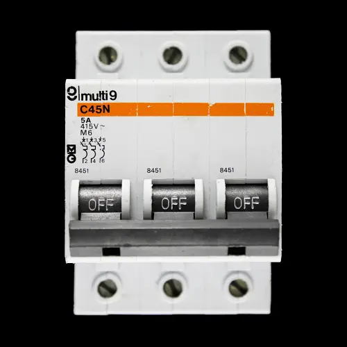 MERLIN GERIN 5 AMP TYPE 2 M6 TRIPLE POLE MCB CIRCUIT BREAKER C45N 8451