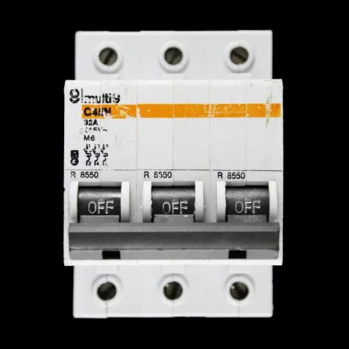 MERLIN GERIN 32 AMP TYPE 2 M6 TRIPLE POLE MCB CIRCUIT BREAKER C45N R8550
