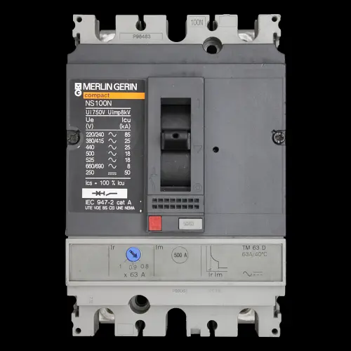 MERLIN GERIN 63 AMP 25kA DOUBLE POLE MCCB NS100N TM63D