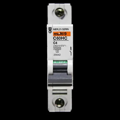 MERLIN GERIN 4 AMP CURVE C 10kA MCB CIRCUIT BREAKER C60HC 25642 MULTI 9
