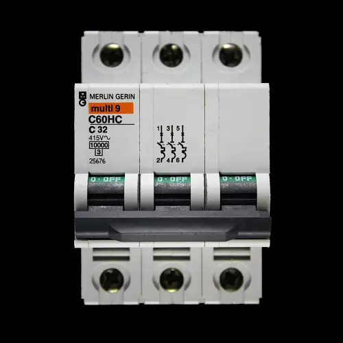 MERLIN GERIN 32 AMP CURVE C 10kA TRIPLE POLE MCB CIRCUIT BREAKER C60HC 25676