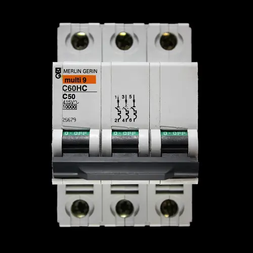 MERLIN GERIN 50 AMP CURVE C 10kA TRIPLE POLE MCB CIRCUIT BREAKER C60HC 25679