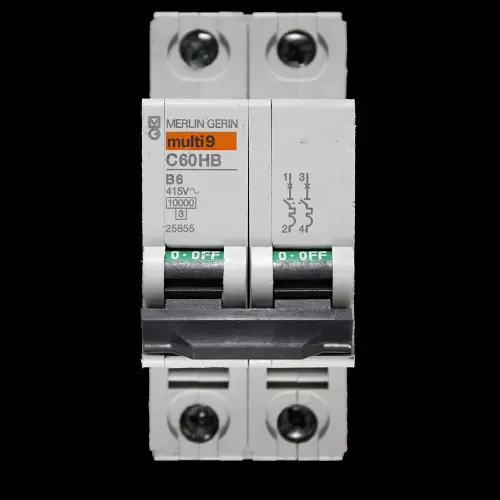 MERLIN GERIN 6 AMP CURVE B 10kA DOUBLE POLE MCB CIRCUIT BREAKER C60HB 25855