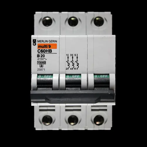 MERLIN GERIN 20 AMP CURVE B 10kA TRIPLE POLE MCB CIRCUIT BREAKER C60HB 25871