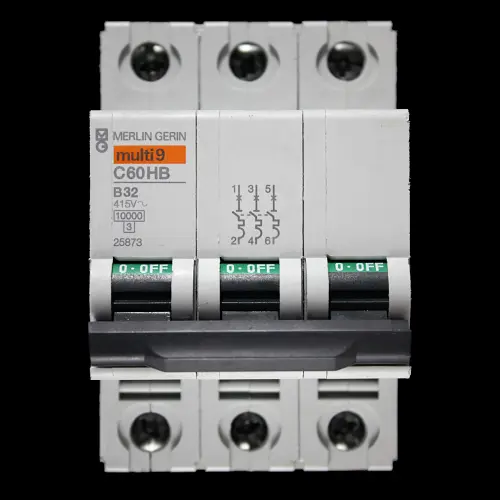 MERLIN GERIN 32 AMP CURVE B 10kA TRIPLE POLE MCB CIRCUIT BREAKER C60HB 25873