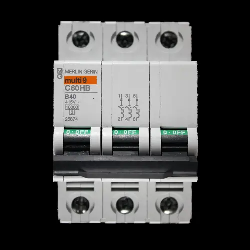 MERLIN GERIN 40 AMP CURVE B 10kA TRIPLE POLE MCB CIRCUIT BREAKER C60HB 25874