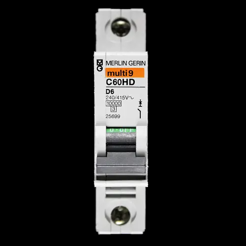 MERLIN GERIN 6 AMP CURVE D 10kA MCB CIRCUIT BREAKER 25699 C60HD