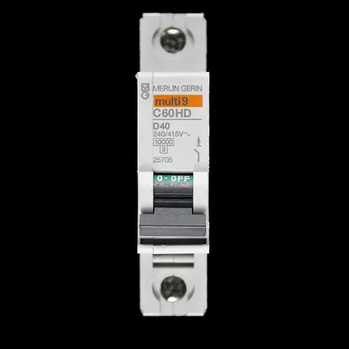 MERLIN GERIN 40 AMP CURVE D 10kA MCB CIRCUIT BREAKER C60HD 25705