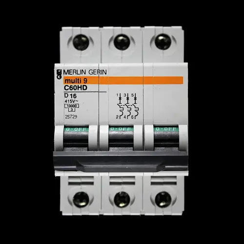 MERLIN GERIN 16 AMP CURVE D 10kA TRIPLE POLE MCB CIRCUIT BREAKER C60HD 25729