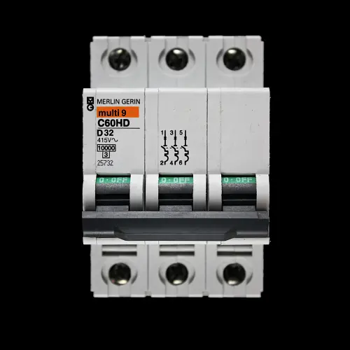 MERLIN GERIN 32 AMP CURVE D 10kA TRIPLE POLE MCB CIRCUIT BREAKER C60HD 25732
