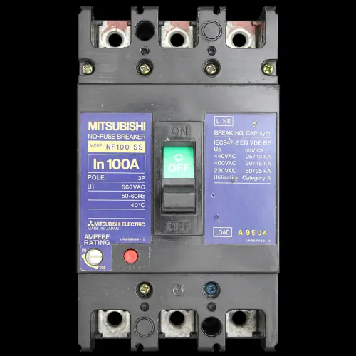 MITSUBISHI 100 MCCB TRIPLE POLE 30kA NO-FUSE BREAKER NF100-SS BS947