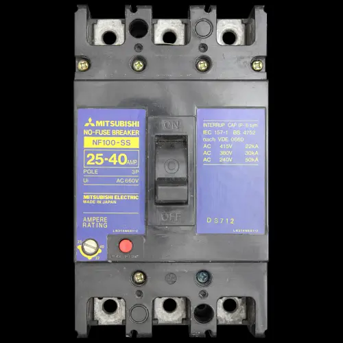MITSUBISHI 40 MCCB TRIPLE POLE 22kA NO-FUSE BREAKER NF100-SS