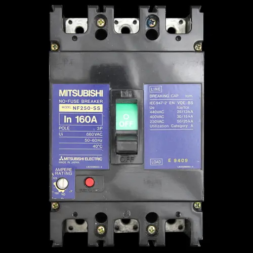 MITSUBISHI 160 MCCB TRIPLE POLE 30kA NO-FUSE BREAKER NF250-SS