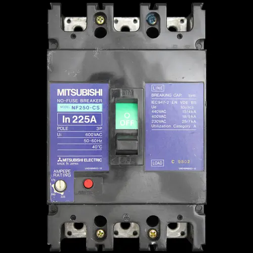 MITSUBISHI 225 MCCB TRIPLE POLE 18kA NO-FUSE BREAKER NF250-CS