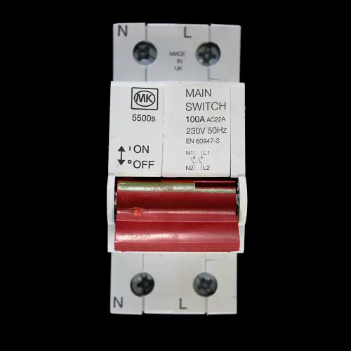 MK 100 AMP DOUBLE POLE MAIN SWITCH DISCONNECTOR AC22A 5500s