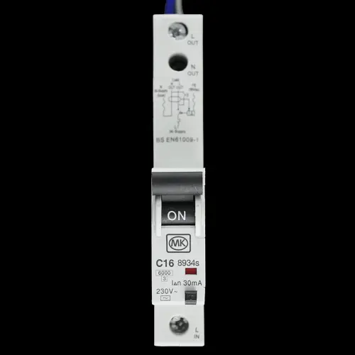 MK 16 AMP CURVE C 6kA 30mA RCBO TYPE AC SENTRY 8934S