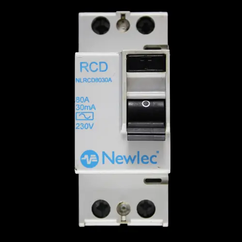 NEWLEC 80 AMP 30mA DOUBLE POLE RCD TYPE AC NLRCD8030A