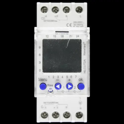 NEWLEC 24/7 2 CHANNEL DIGITAL TIMER DIN RAIL MOUNTING NLCUT2A
