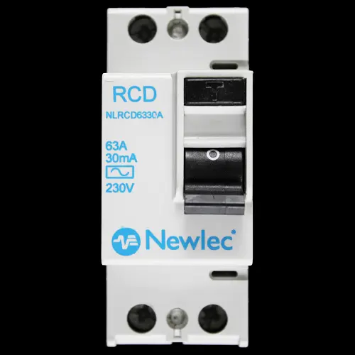 NEWLEC 63 AMP 30mA DOUBLE POLE RCD TYPE AC NLRCD6330A