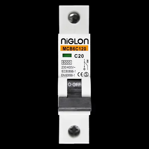 NIGLON 20 AMP CURVE C 6kA MCB CIRCUIT BREAKER MCB6C120