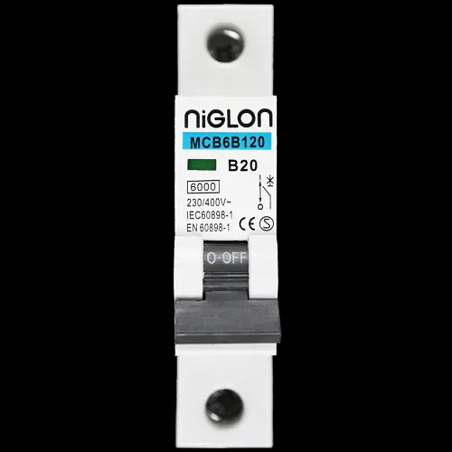 NIGLON 20 AMP CURVE B 6kA MCB CIRCUIT BREAKER MCB6B120 B