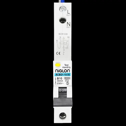 NIGLON 10 AMP CURVE B 6kA 30mA RCBO TYPE AC RCBO1-10/30 B