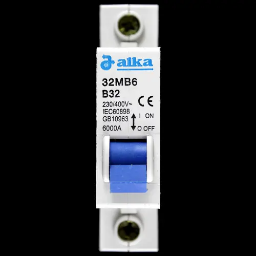 ALKA 32 AMP CURVE B 6kA MCB CIRCUIT BREAKER 32MB6