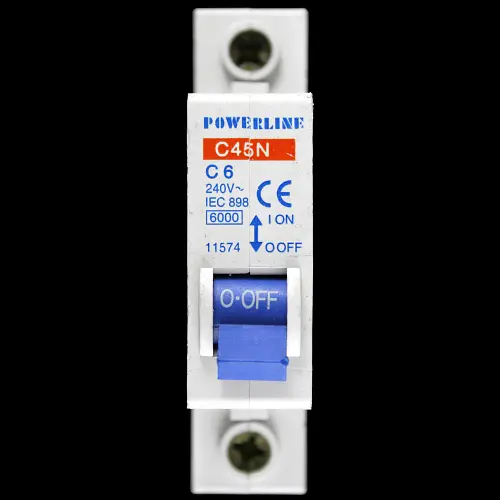 POWERLINE 6 AMP CURVE C 6kA MCB CIRCUIT BREAKER C45N 11574