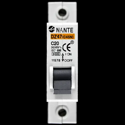NANTE 20 AMP CURVE C 6kA MCB CIRCUIT BREAKER 11578 DZ47 (C45N)