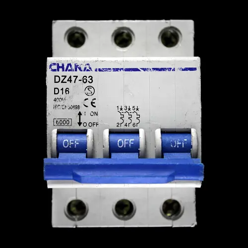 CHANA 16 AMP CURVE D 6kA TRIPLE POLE MCB CIRCUIT BREAKER DZ47-63