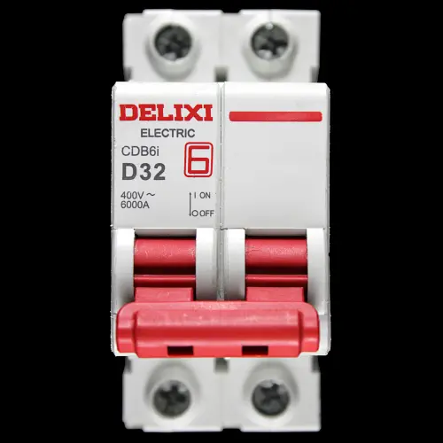 DELIXI 32 AMP CURVE D 6kA DOUBLE POLE MCB CIRCUIT BREAKER CDB6i