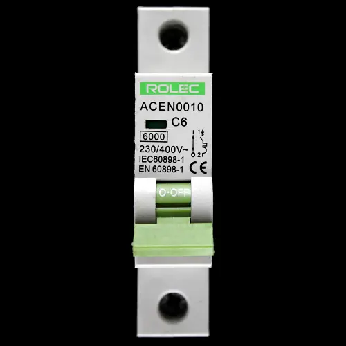 ROLEC 6 AMP CURVE C 6kA MCB CIRCUIT BREAKER ACEN0010