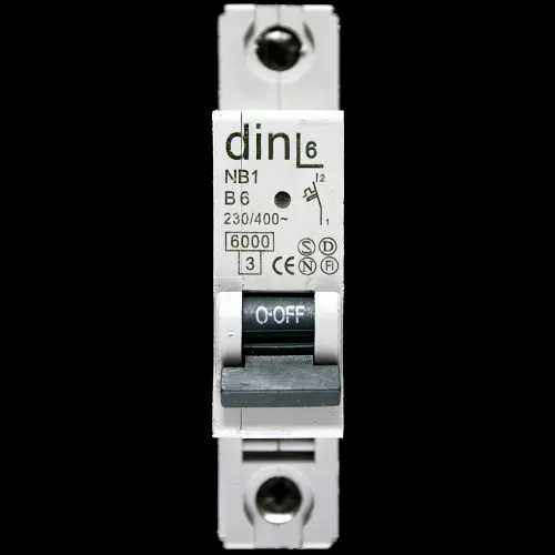 DIN6 6 AMP CURVE B 6kA MCB CIRCUIT BREAKER NB1